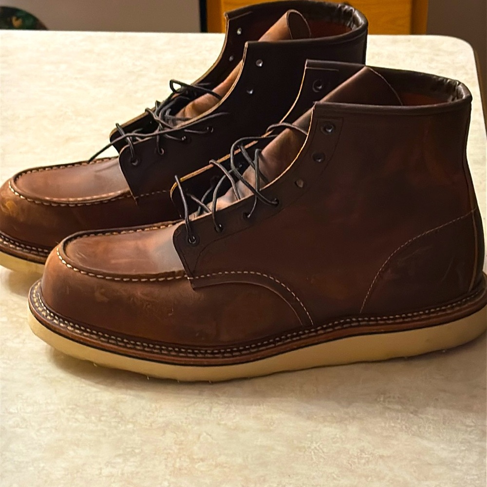 Red wing boots leather upper